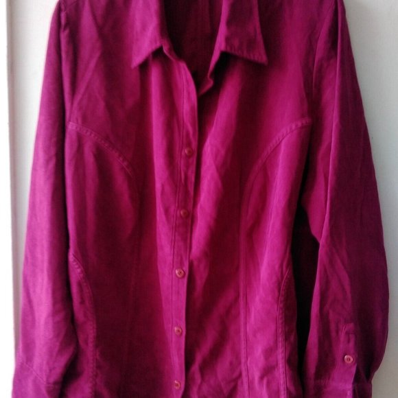 Size 22/24 Avenue pink pink long sleeved shirt blouse top - Picture 2 of 2